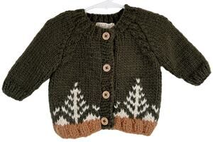New Huggalugs Forest Loden Cardigan Sweater Knit Green Baby - 6 12 Months